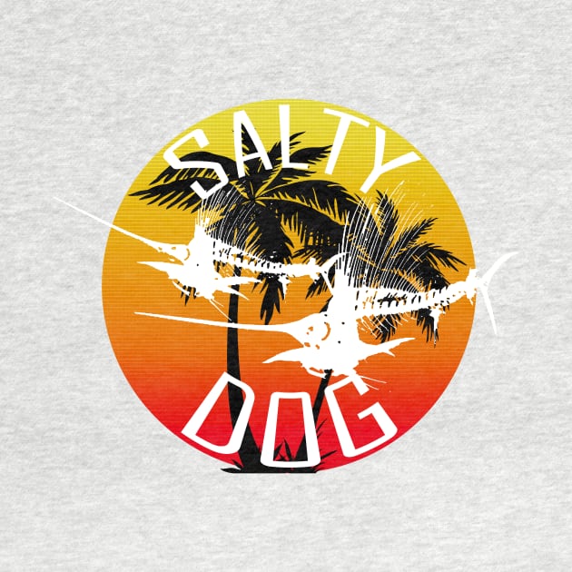 Salty Dog Marlin Skeletons Sunset Palm trees by Sneek661